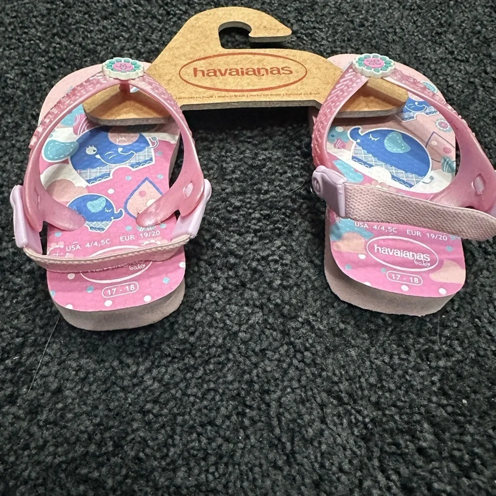 New! Pink Baby Havaianas Flip Flops Sandals  size 4/4, BC USA. 17-18 Brazil - Picture 2 of 5